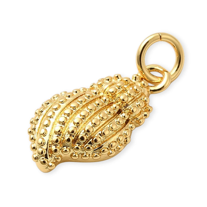 Detalles de Dije caracol en chapa de oro con acabado brillante