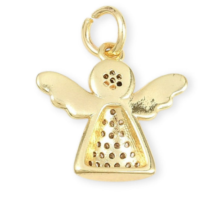 Detalles de Dije de ángel de chapa de oro con zirconia