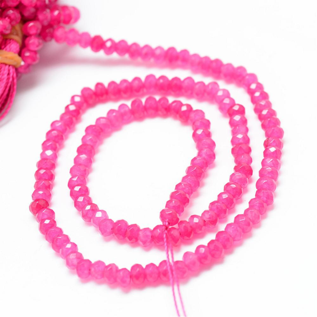 Tira de cuentas de jade natural rondel de 4 mm para joyería