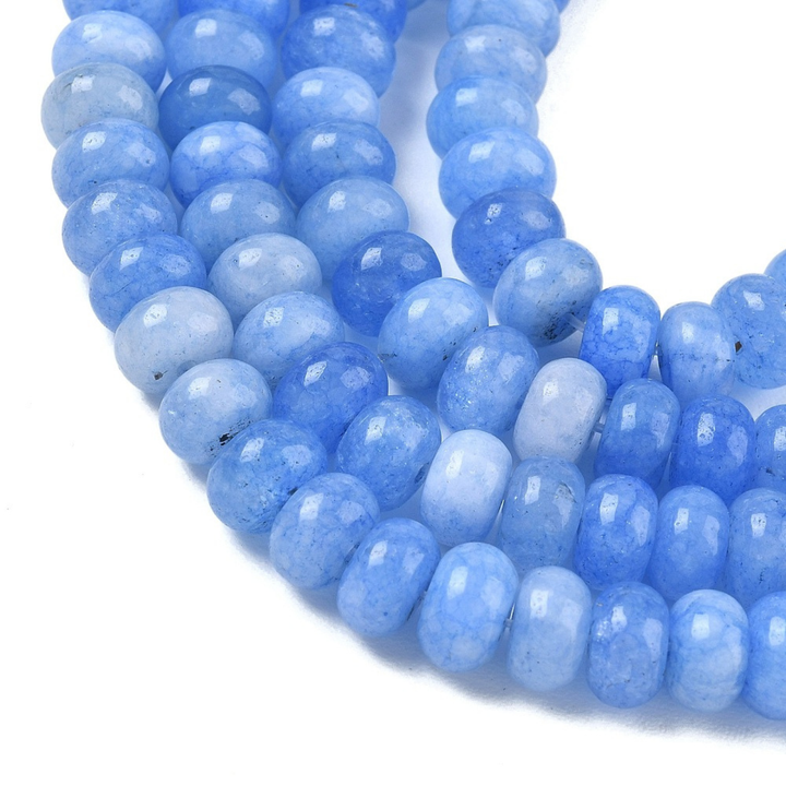Tira de cuentas de jade rondel de 8 mm para joyería