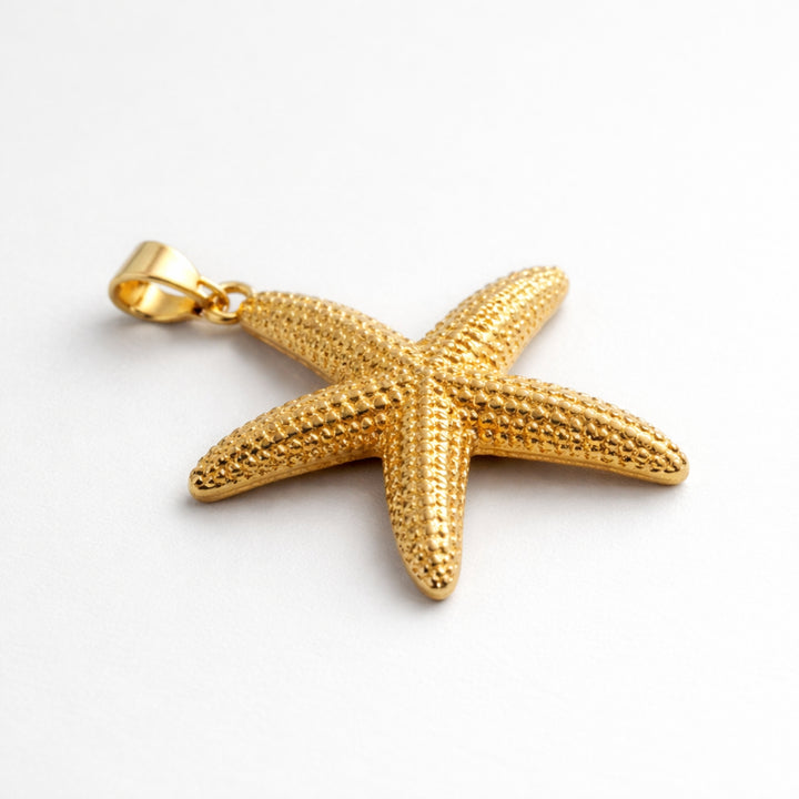 Detalles de Dije de estrella de mar de chapa de oro