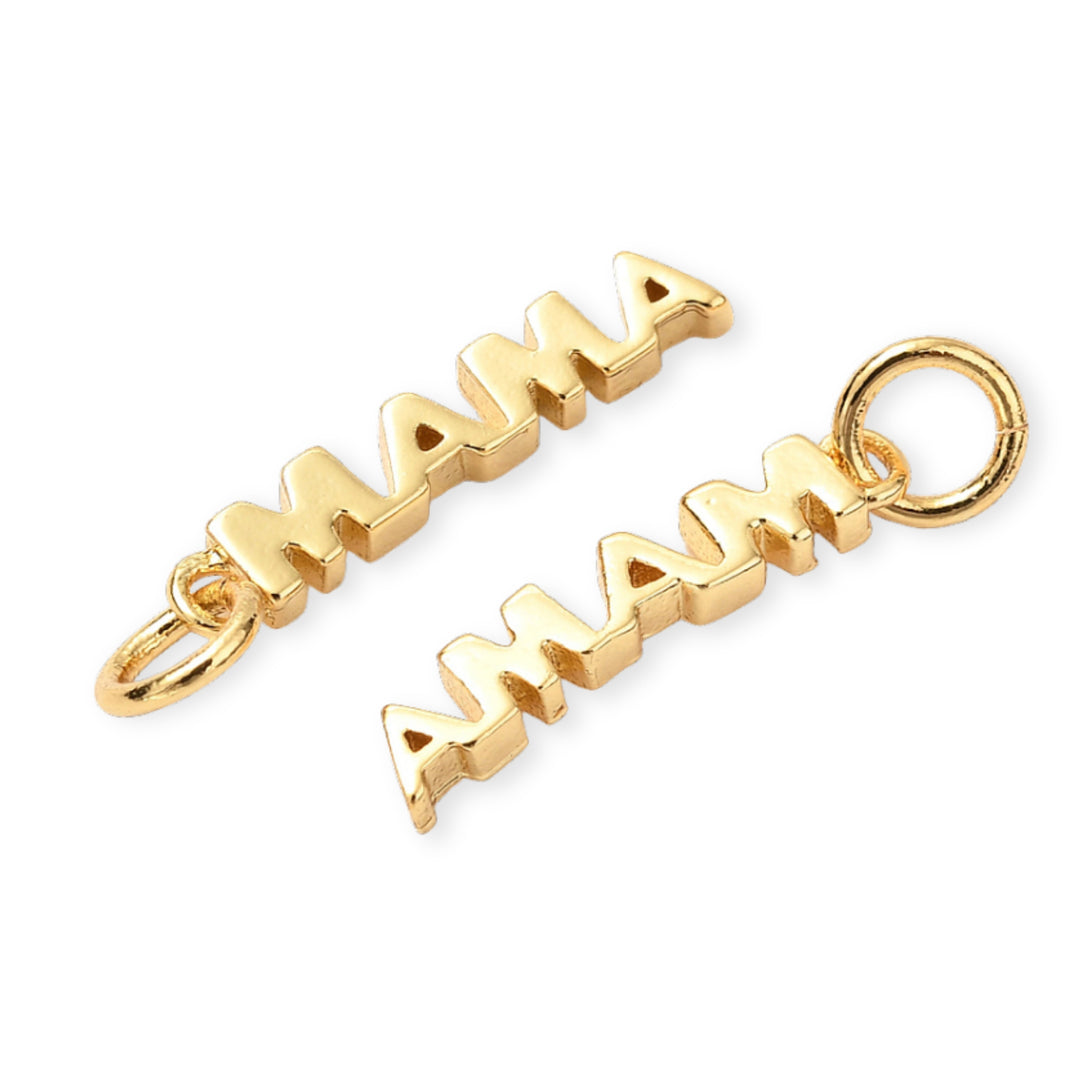 Detalles de Dije MAMA de chapa de oro