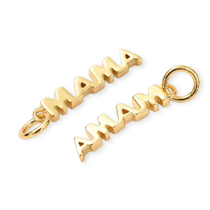 Detalles de Dije MAMA de chapa de oro