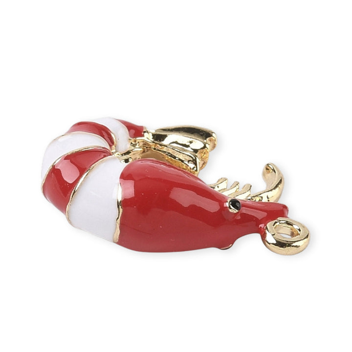 Detalles de Dije de langosta de chapa de oro con esmalte