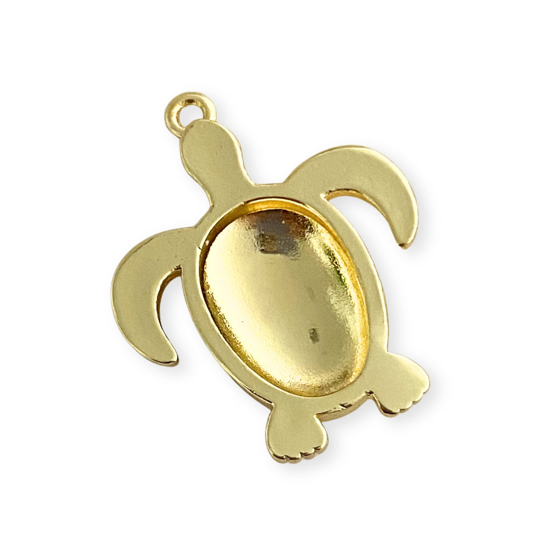Detalles de Dije de tortuga de chapa de oro con esmalte