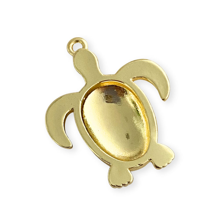 Detalles de Dije de tortuga de chapa de oro con esmalte