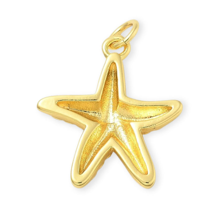 Detalles de Dije dorado en forma de estrella de mar en chapa de oro