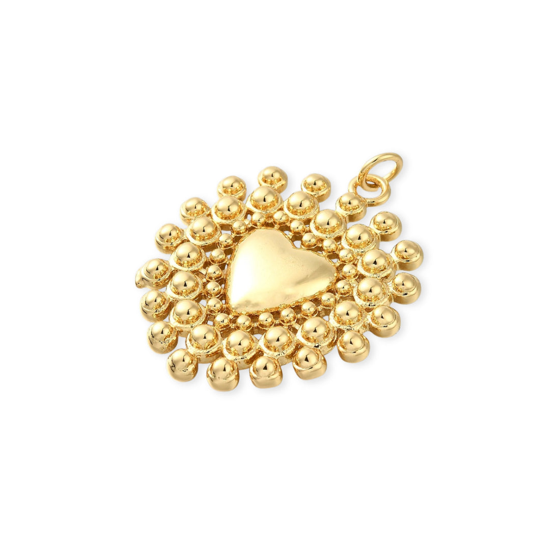 Detalles de Dije de corazón de chapa de oro