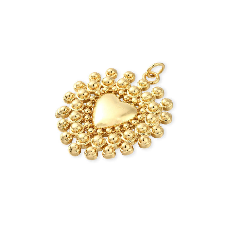 Detalles de Dije de corazón de chapa de oro