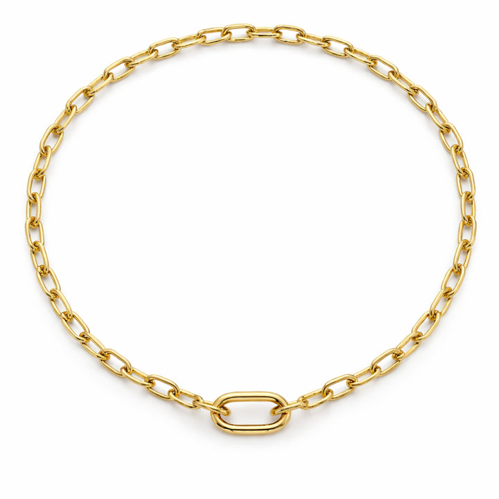 Detalles de Cadena de chapa de oro con broche ovalado