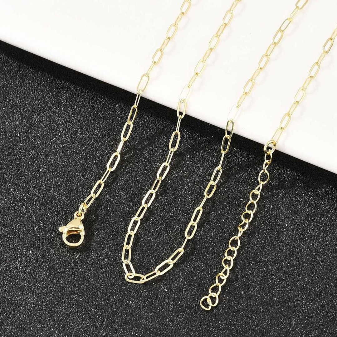 Detalles de Cadena de chapa de oro con broche perico dorado