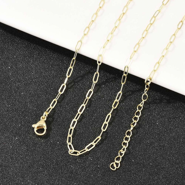 Detalles de Cadena de chapa de oro con broche perico dorado