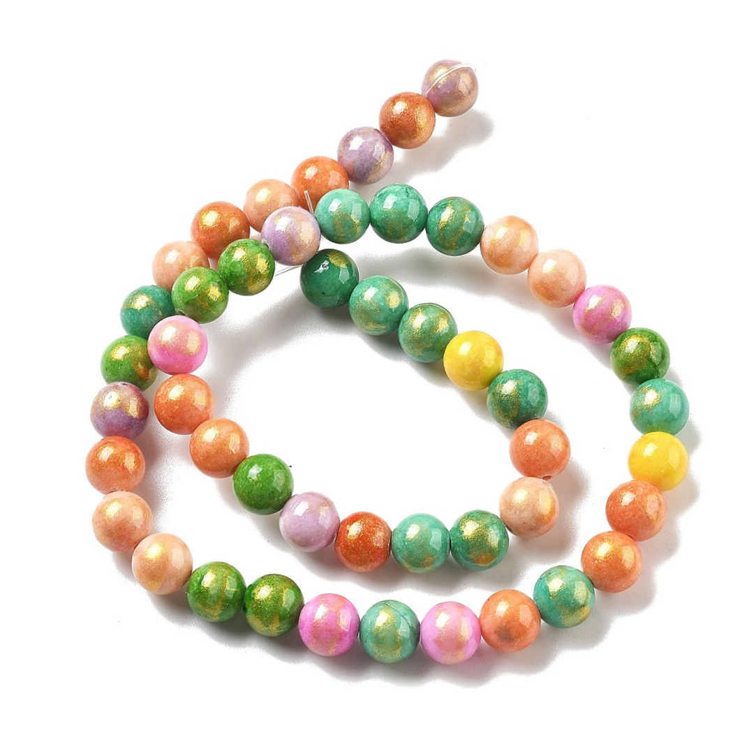 Tira de jade natural de 8.5 mm para joyería