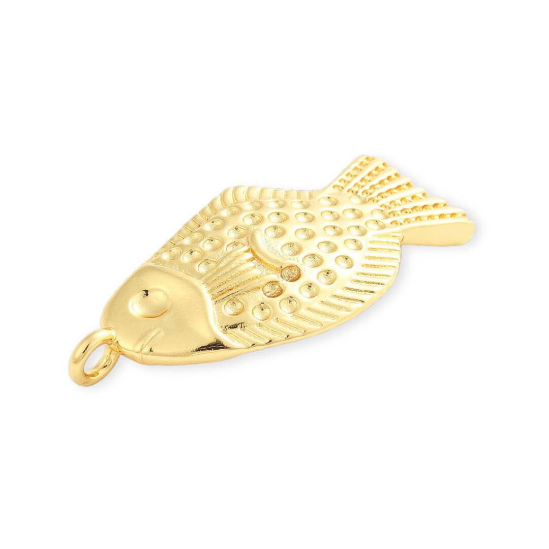 Detalles de Dije de pez de chapa de oro