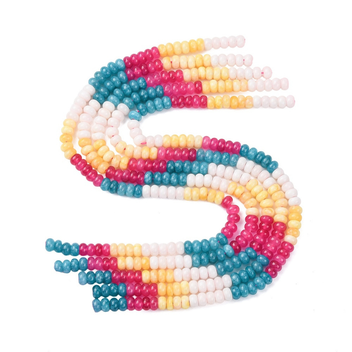 Detalles de Tira de jade rondel natural de 8.5 mm para joyería