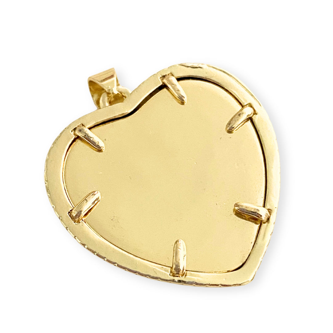 Detalles de Dije corazón de chapa de oro con ojo turco encapsulado