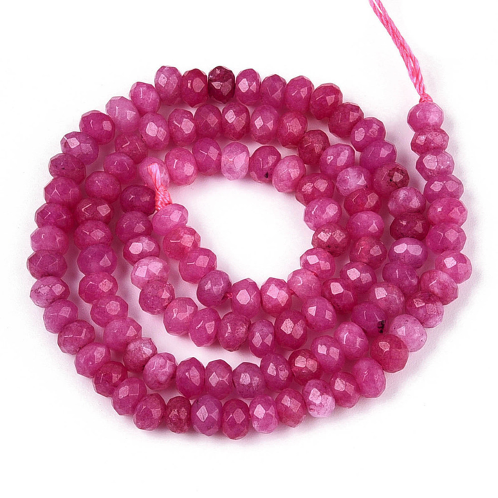 Tira de cuentas de jade natural rondel de 4 mm para joyería