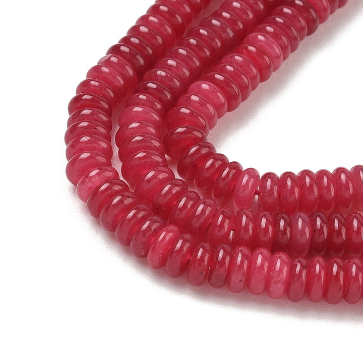 Tira de jade rondel de 6.5 mm con aproximadamente 167 cuentas