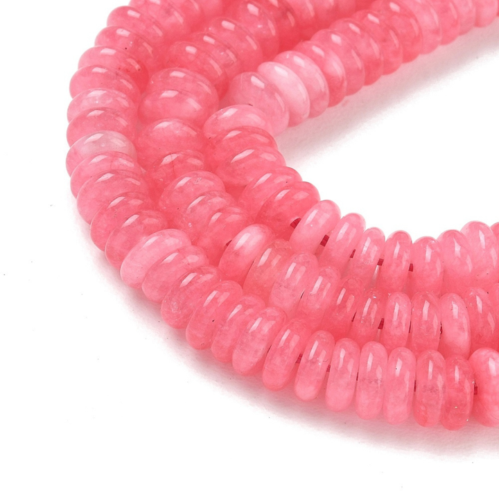 Tira de jade rondel de 6.5 mm con aproximadamente 167 cuentas