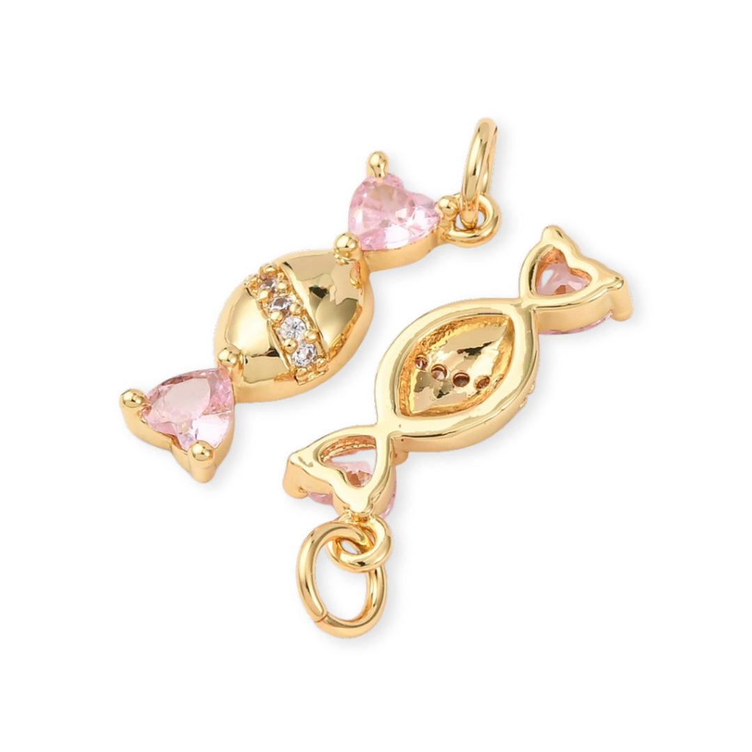 Detalles de Dije de dulce de chapa de oro con zirconia