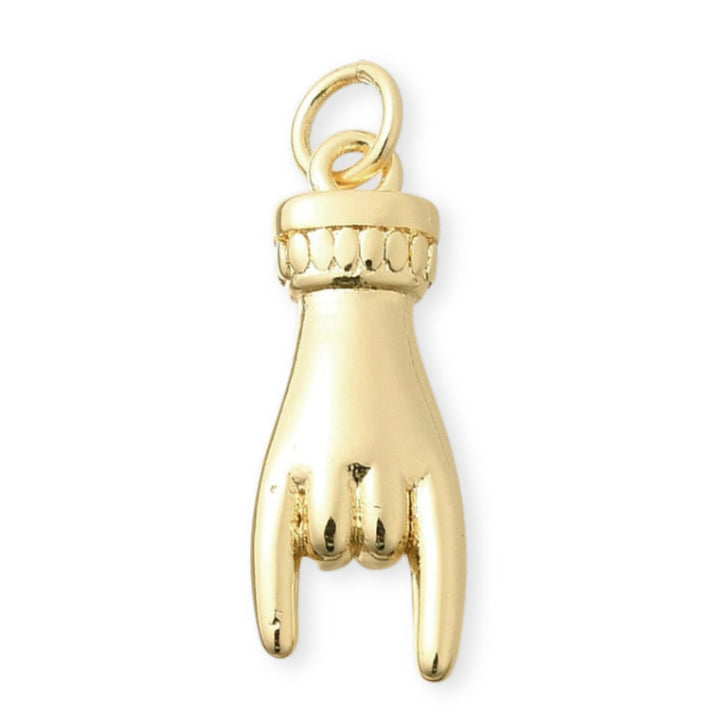 Detalles de Dije de mano figa de chapa de oro