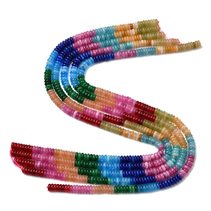 Detalles de Tira de jade rondel natural de 6.5 mm para joyería
