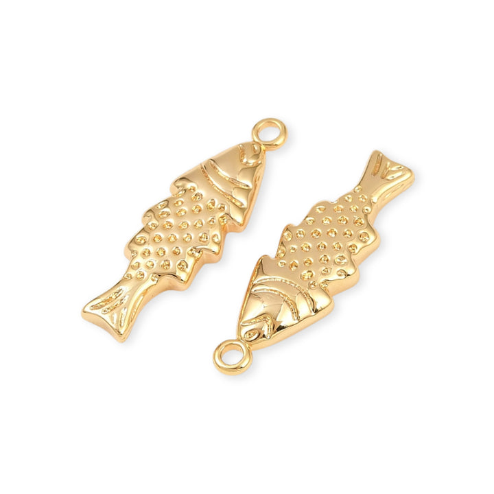 Detalles de Dije de pez de chapa de oro