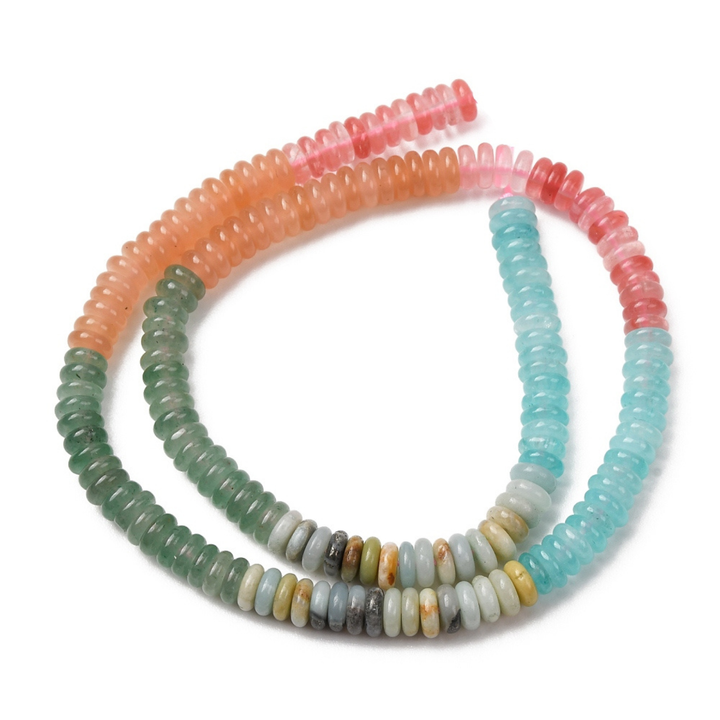 Detalles de Tira de jade blanco, cuarzo cherry y aventurina verde para joyería