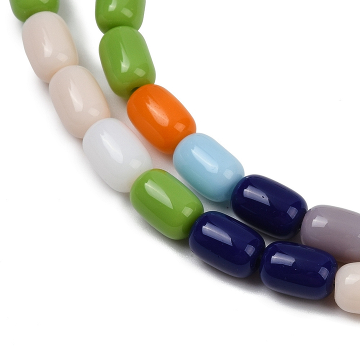 Tira de cuentas Murano ovaladas de 7 × 10 mm para joyería