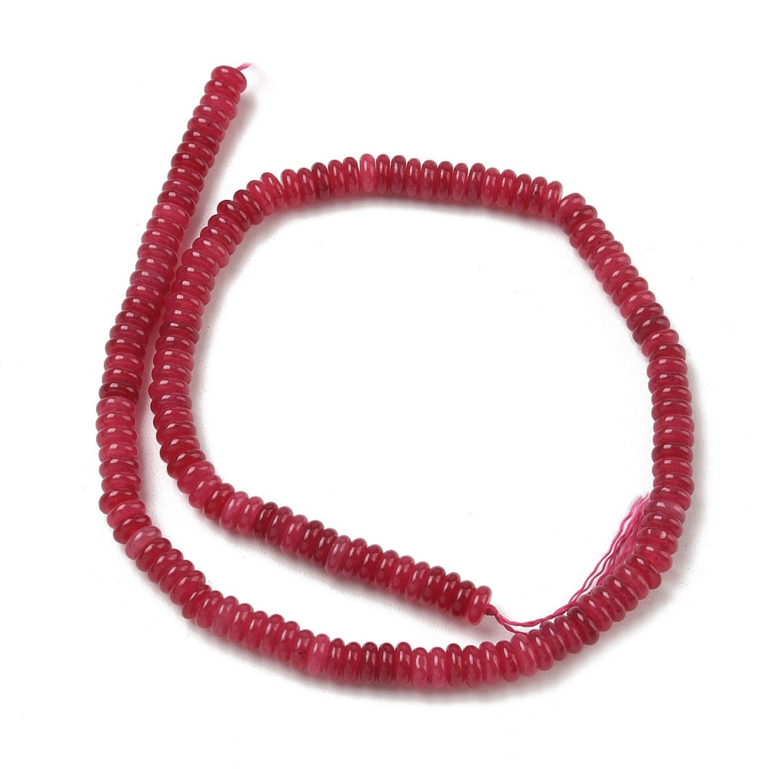 Tira de jade rondel de 6.5 mm con aproximadamente 167 cuentas