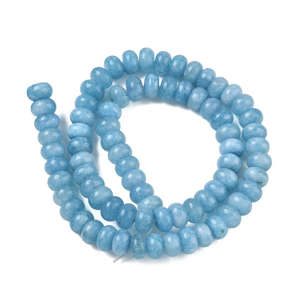 Tira de cuentas de jade rondel de 8 mm para joyería