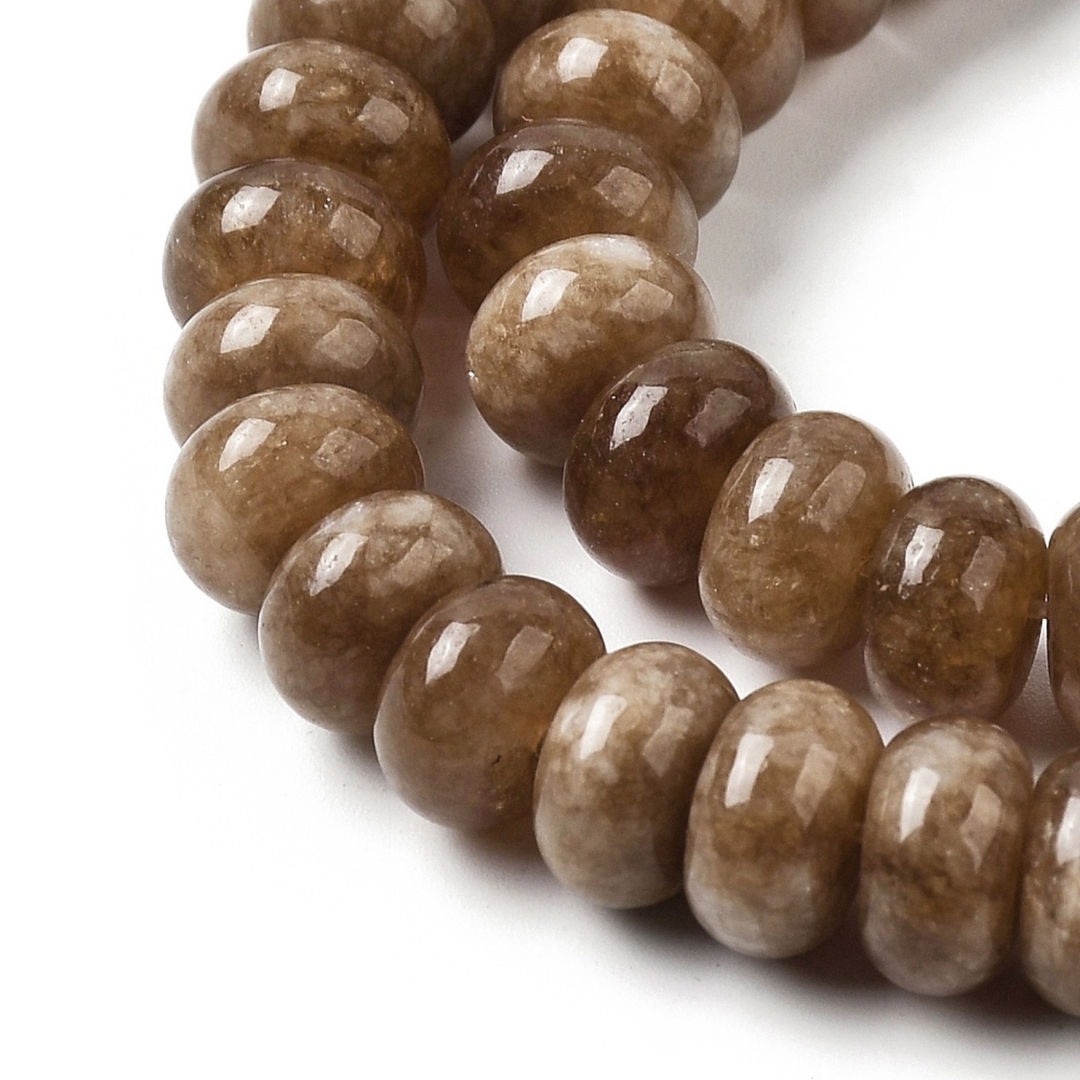 Tira de jade natural de 10 mm para joyería