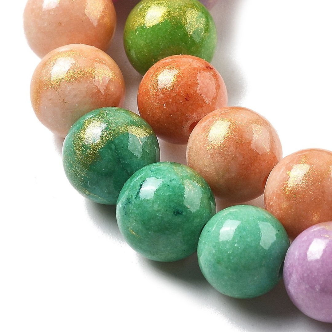 Tira de jade natural de 8.5 mm para joyería