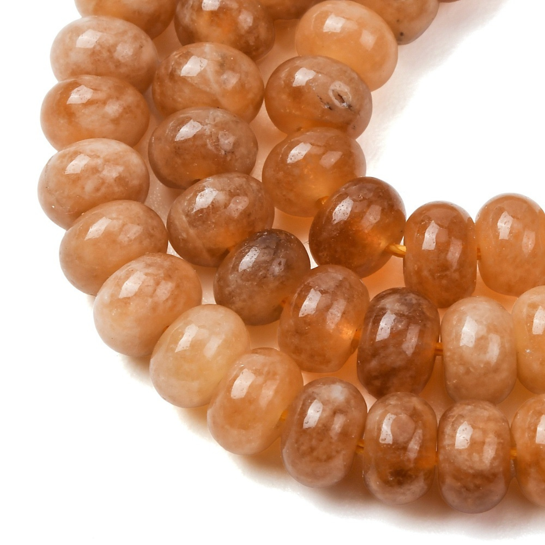 Tira de jade color naranja de 8 mm para joyería