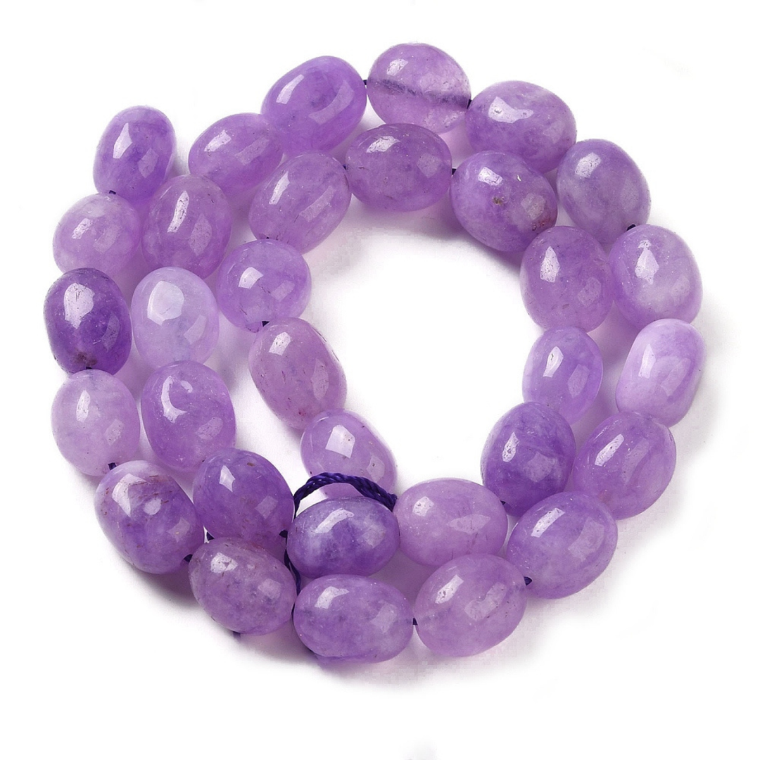 Tira de cuentas de jade natural ovalado de 13 × 10 mm para joyería