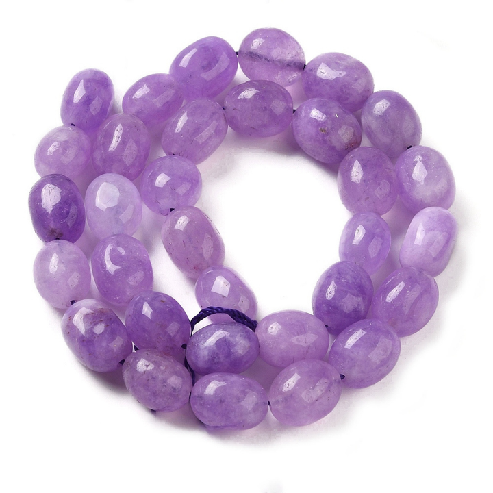 Tira de cuentas de jade natural ovalado de 13 × 10 mm para joyería