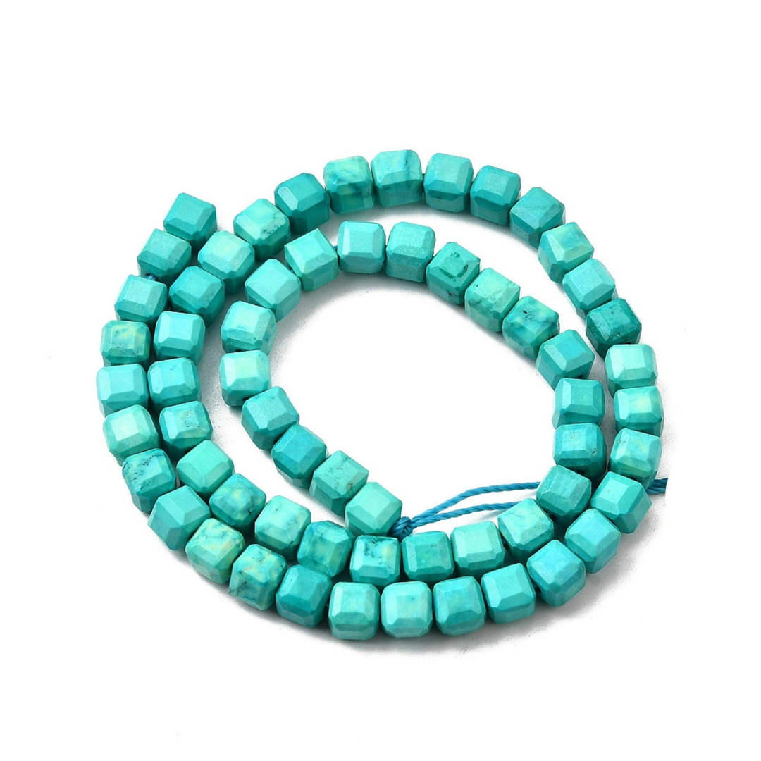 Tira de cuentas de turquesa sintética de 6 mm para joyería