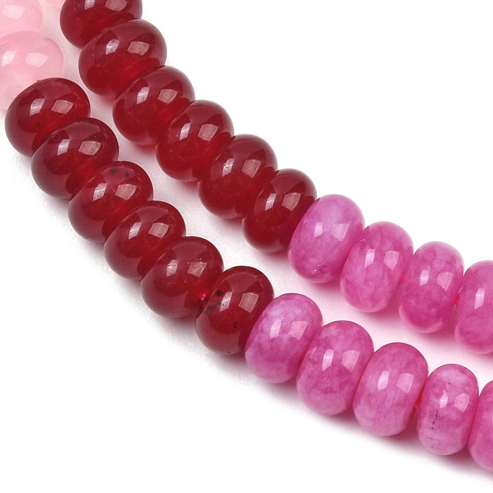 Tira de cuentas de jade y cuarzo cereza de 8 mm para joyería