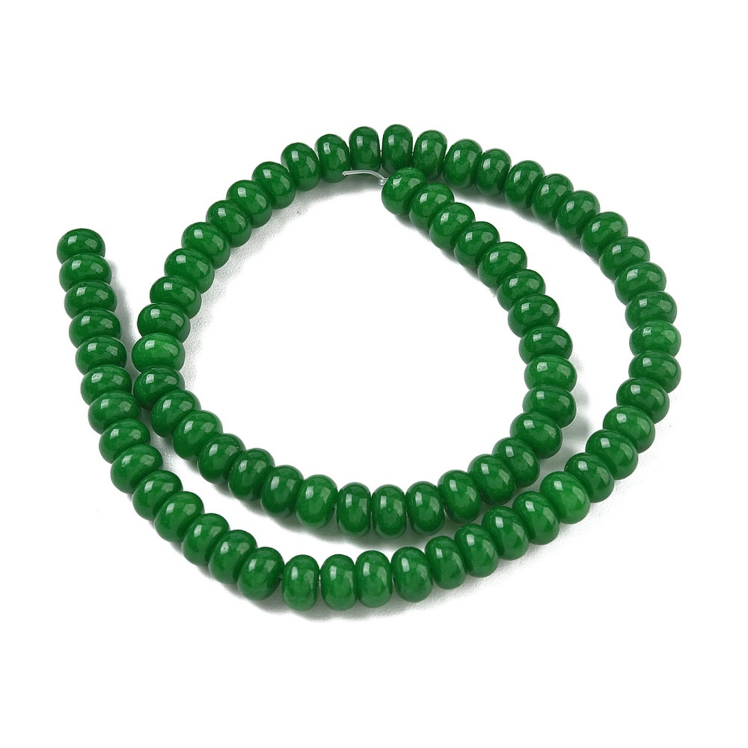 Tira de cuentas de jade rondel de 8 mm para joyería