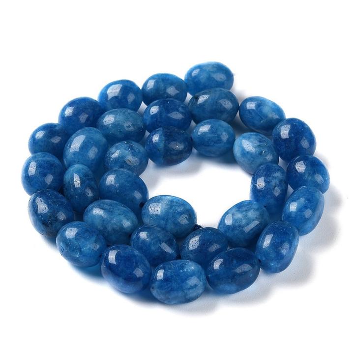 Tira de cuentas de jade natural ovalado de 13 × 10 mm para joyería