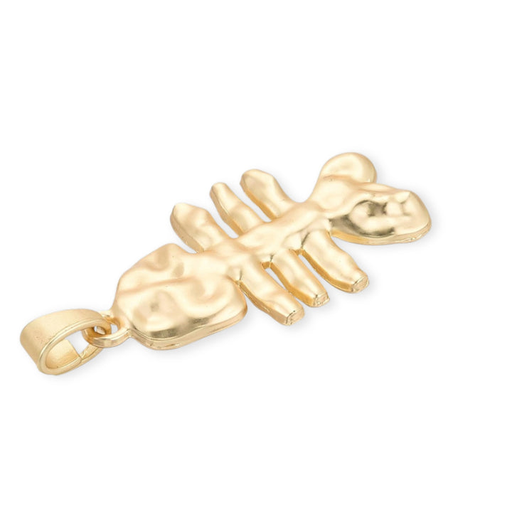 Detalles de Dije de esqueleto de pez de chapa de oro