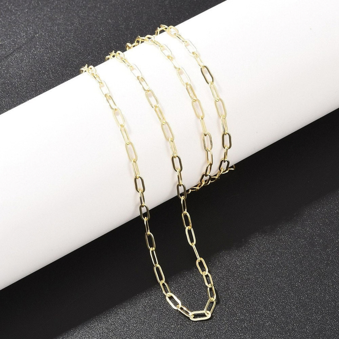 Detalles de Cadena de chapa de oro con broche perico dorado