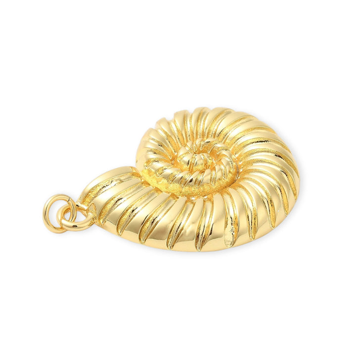 Detalles de Dije en forma de caracol dorado de chapa de oro