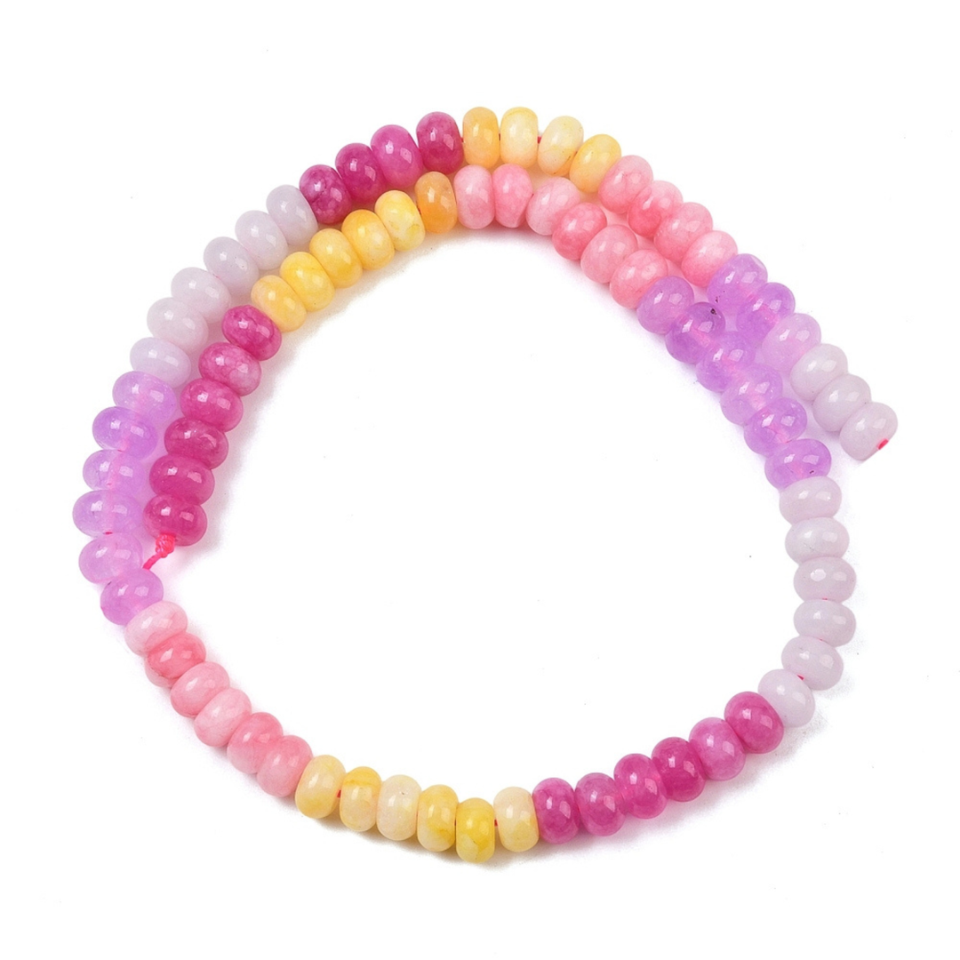 Tira de jade rondel natural de 8.5 mm para joyería