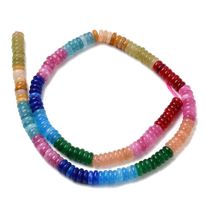 Detalles de Tira de jade rondel natural de 6.5 mm para joyería