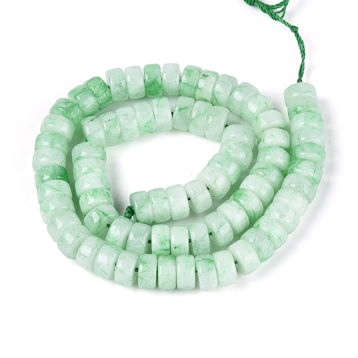 Tira de cuentas de jade en disco de 10 mm para joyería
