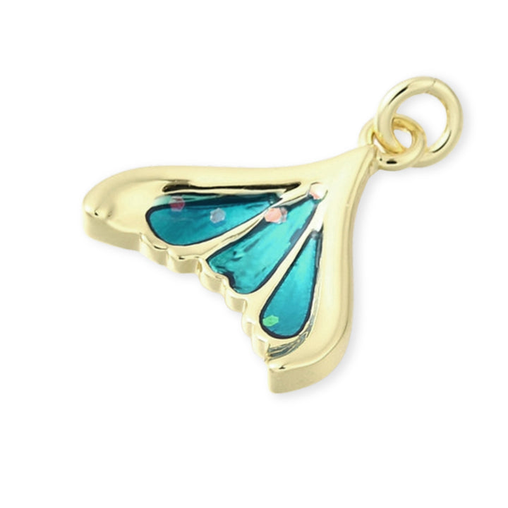 Detalles de Dije en forma de aleta marina de chapa de oro esmaltado