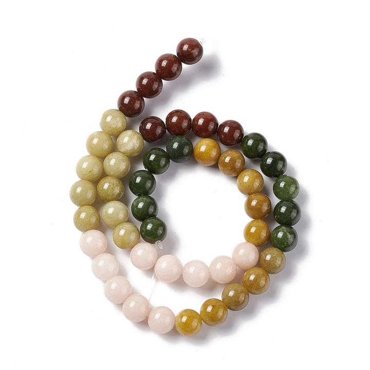 Tira de cuentas de jade natural de 8 mm para joyería