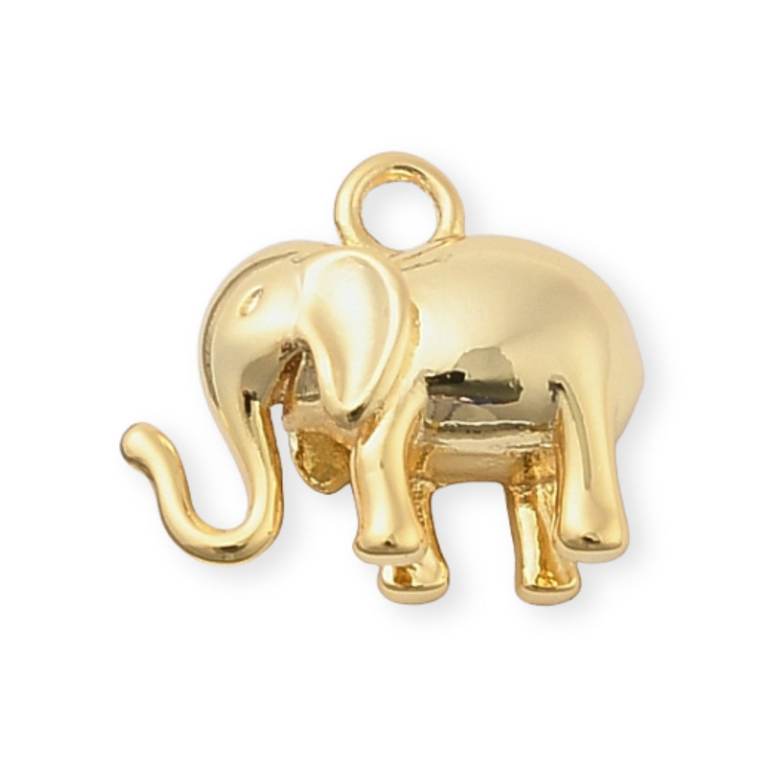 Detalles de Dije de elefante de chapa de oro