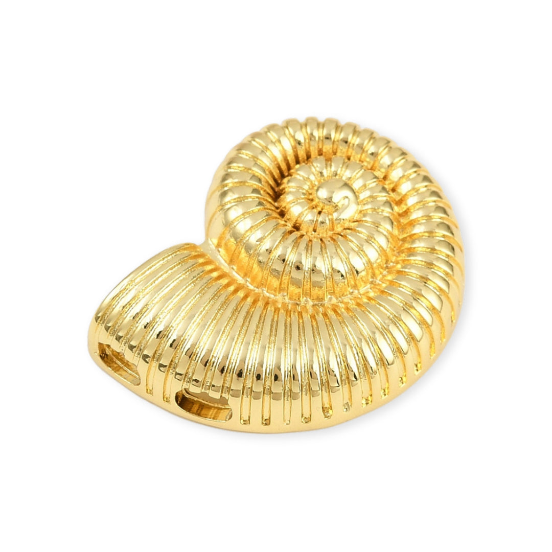 Detalles de Dije de caracol de chapa de oro dorado